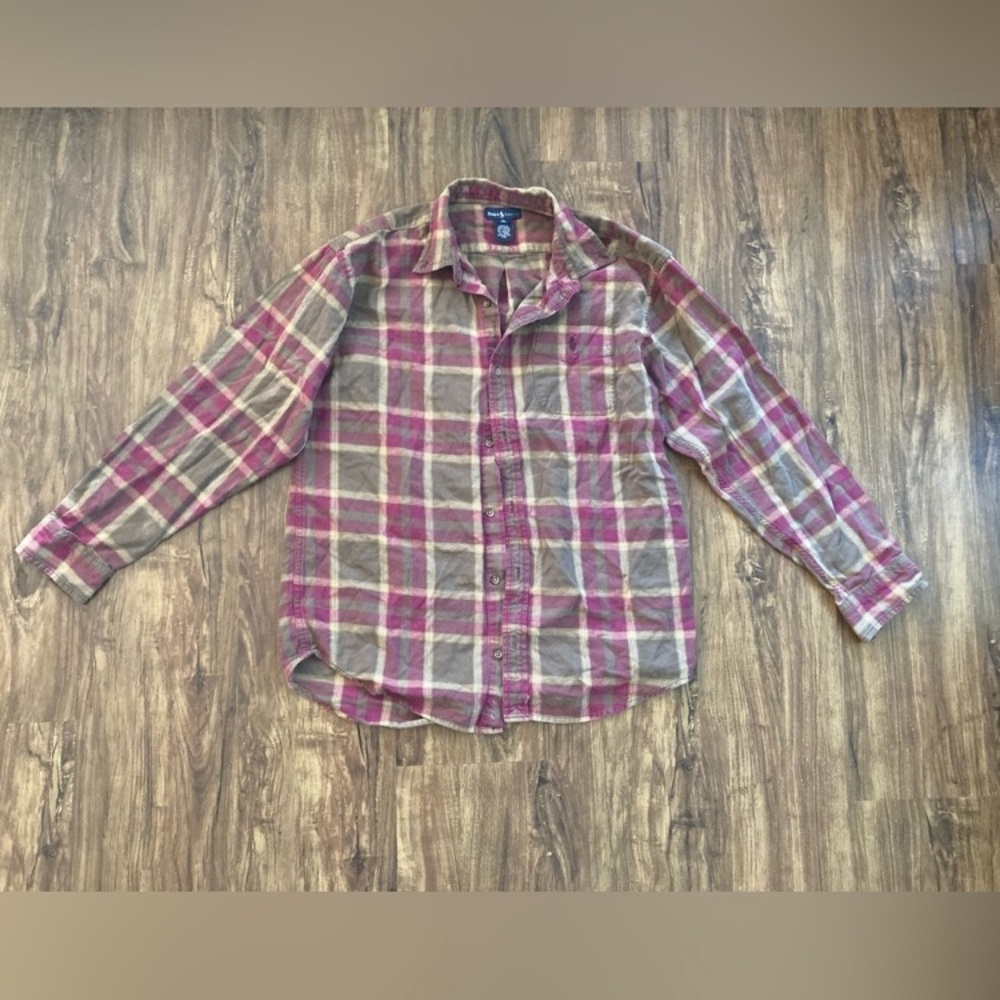 Ralph Lauren Red and Gray Plaid Men's Shirt